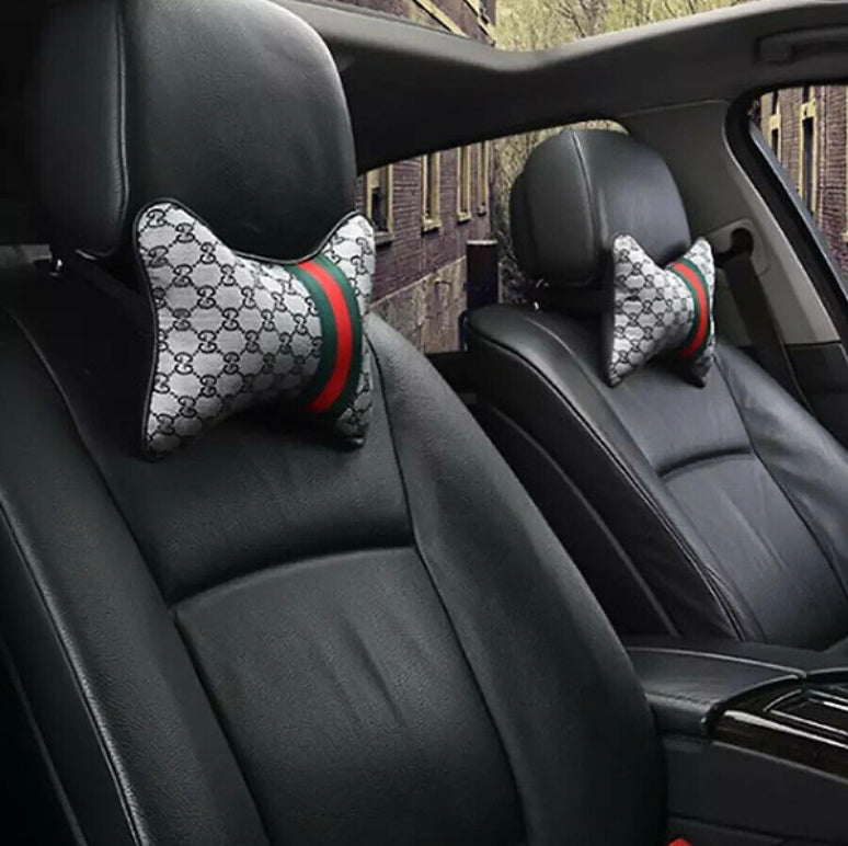Gucci Style Headrest Car Pillows x2