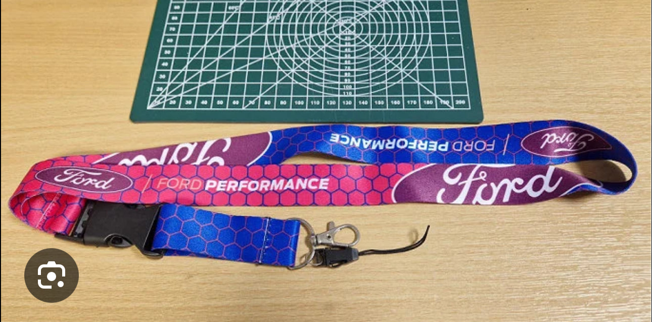 Ford Graphic Car Lanyard (pink & black)