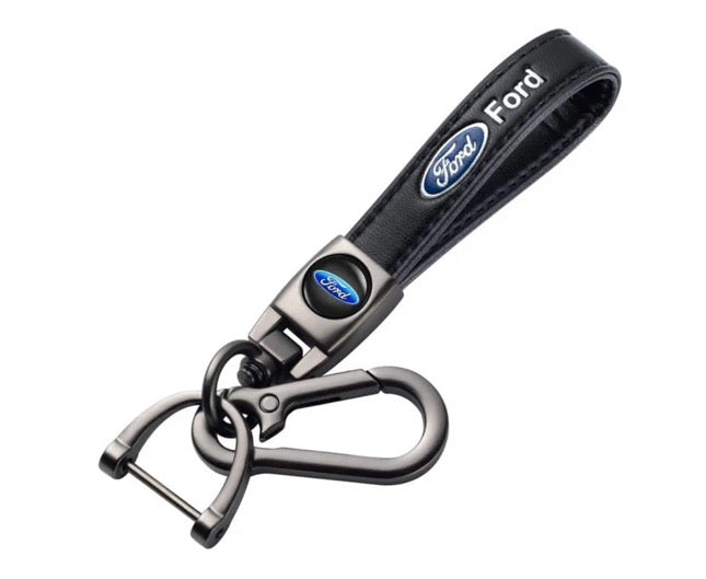 Ford Metal Car Keyring with Leather Strap