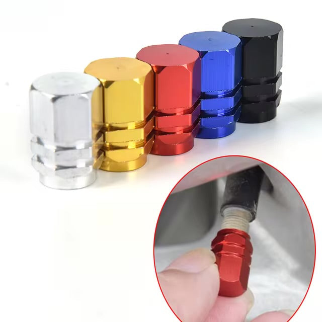 Set of 4 Hex Standard Tyre Valve Caps