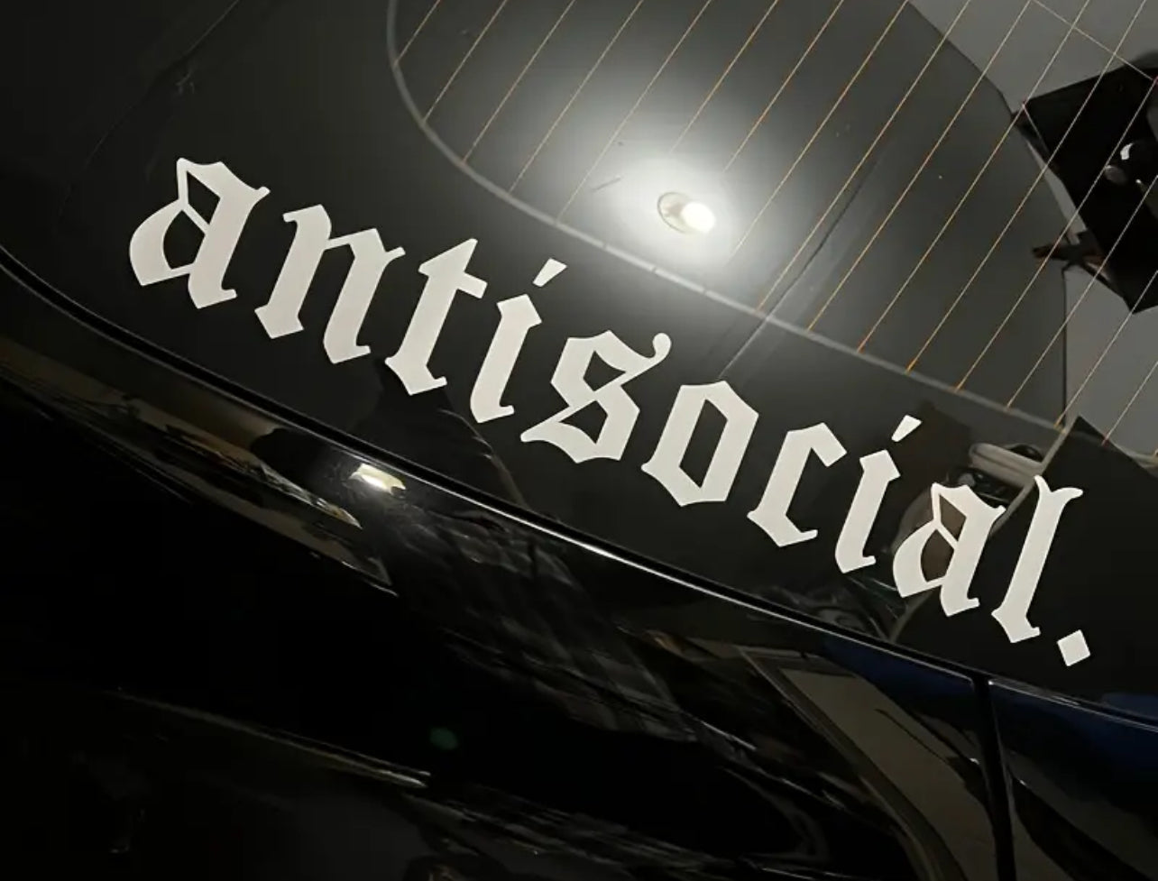 Anitsocial Vinyl Car Sticker (All Colours & Sizes)
