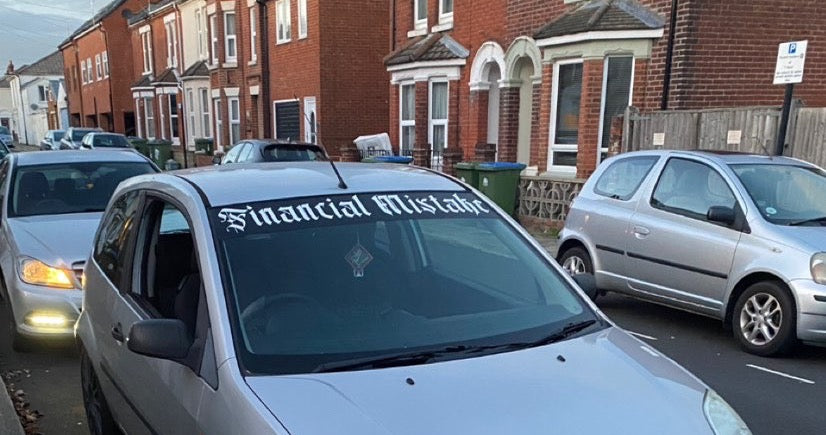 Financial Mistake Car Sunstrip (All Colours)