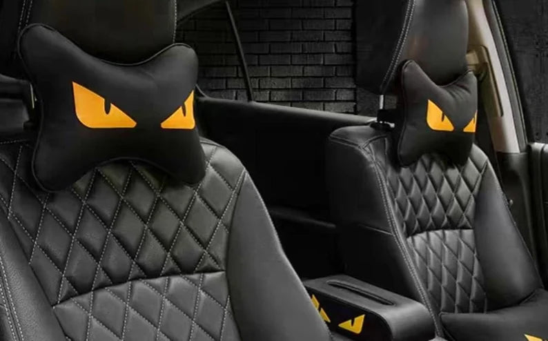 Fendi Style Headrest Car Pillows x2