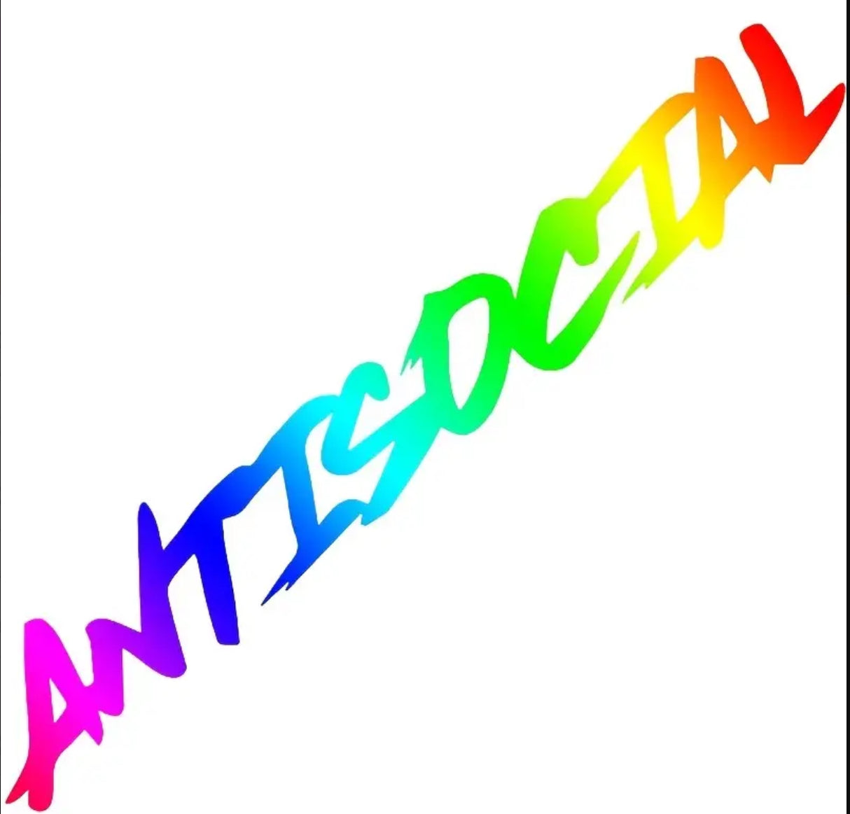 Anti Social Vinyl Car Sticker (All Colours & Sizes)