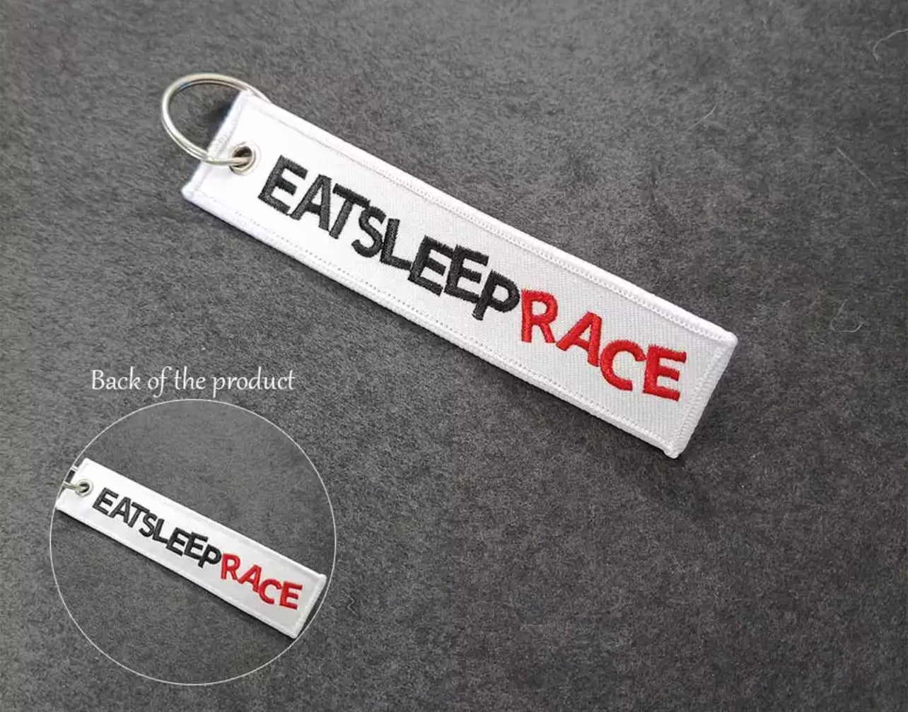 Eat Sleep Race Car Keyring Jet tag