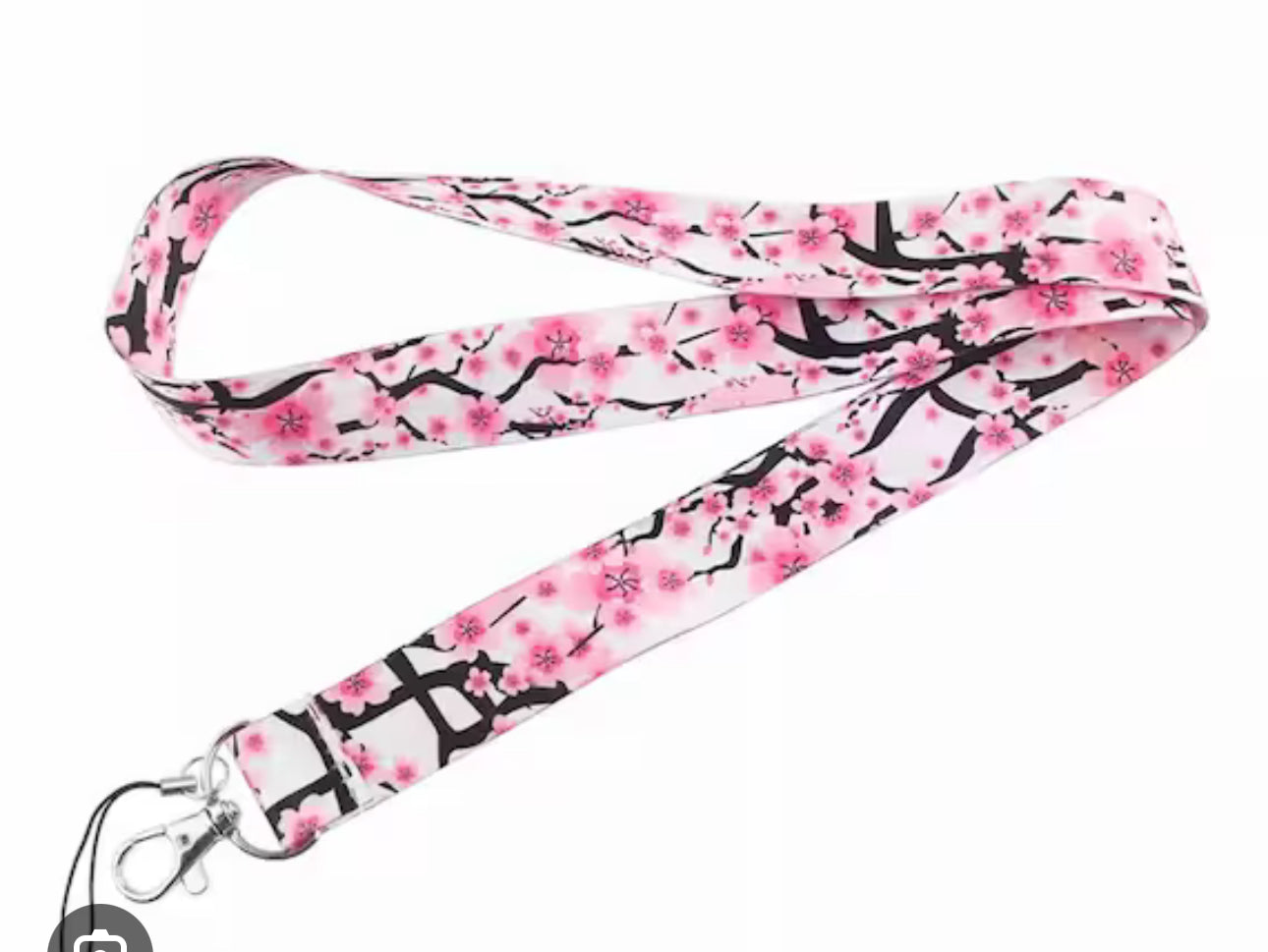 Blossom Flower Lanyard (pink & black)