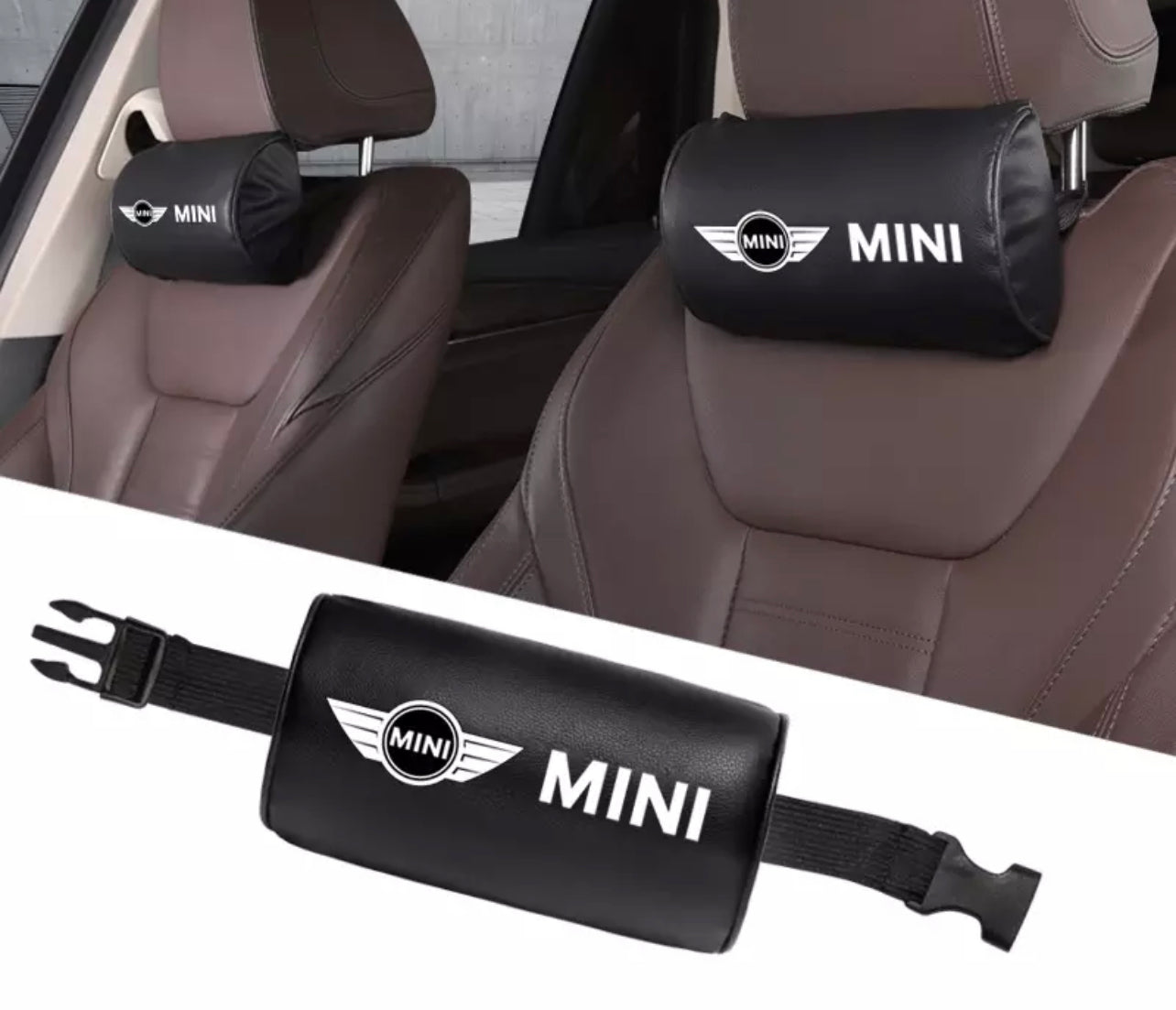 Mini Car Headrest Pillows x2