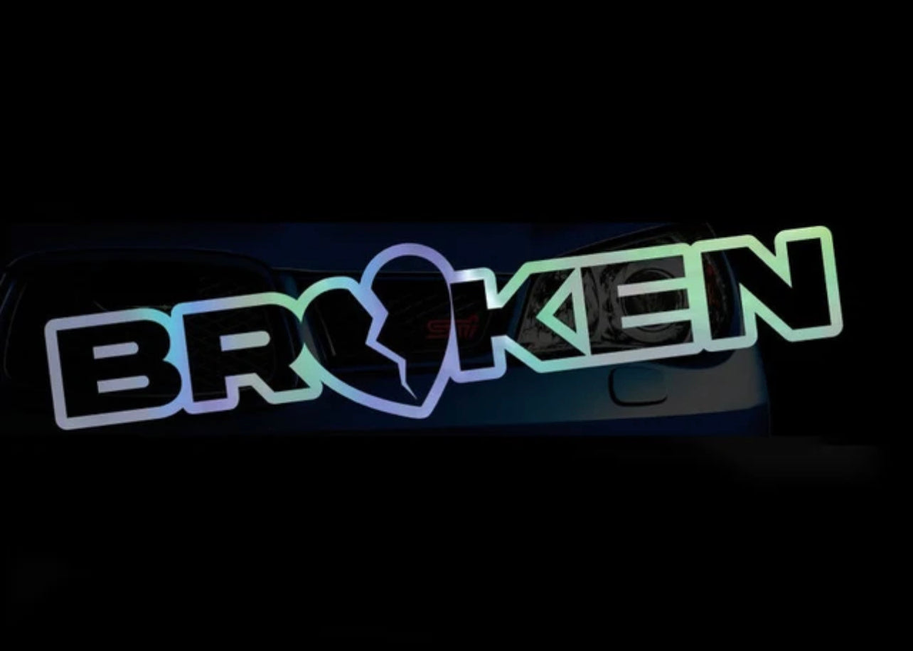 Broken Vinyl Car Sticker (All Colours & Sizes)