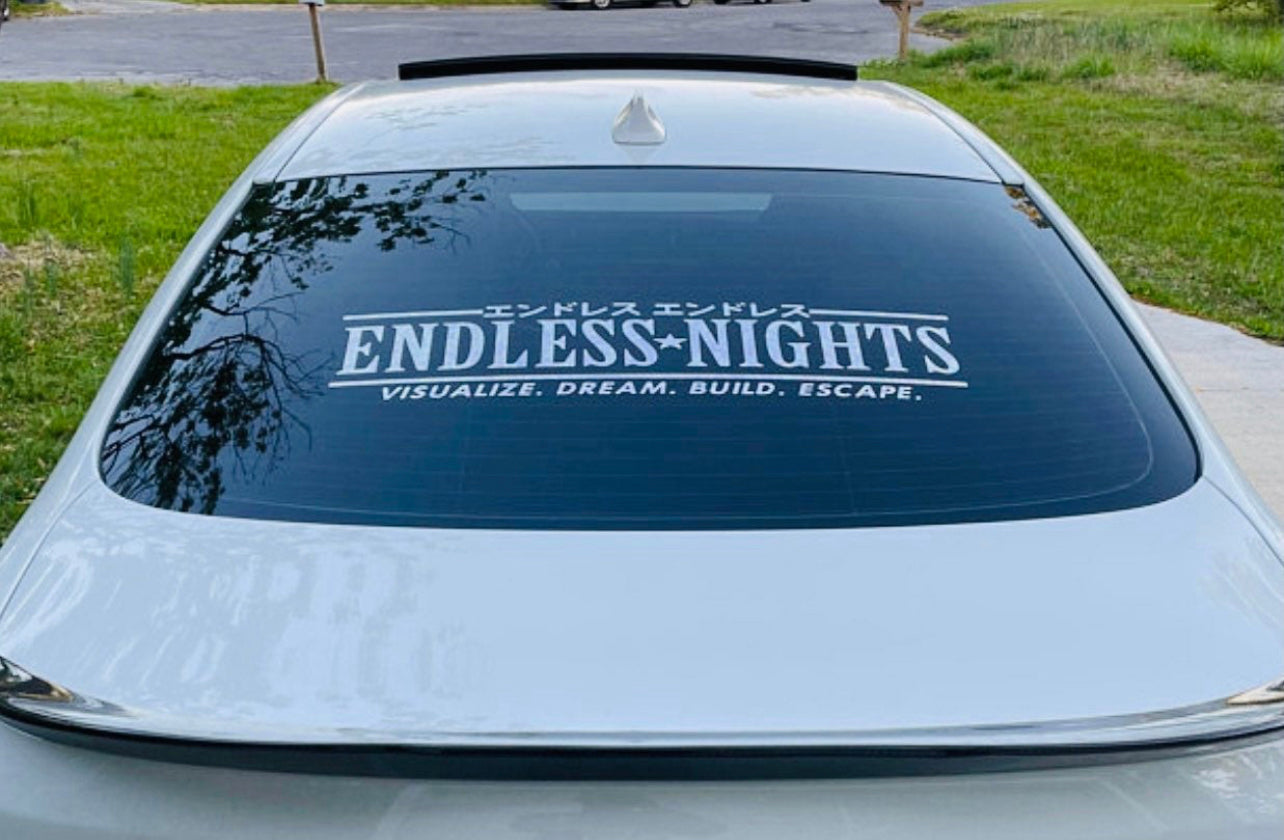 Endless Nights Vinyl Car Sticker (All Colours & Sizes)