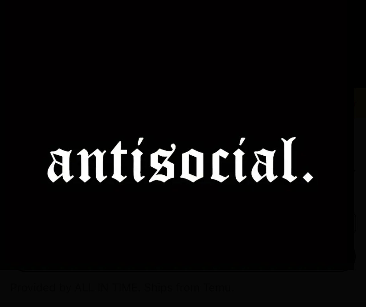 Anitsocial Vinyl Car Sticker (All Colours & Sizes)
