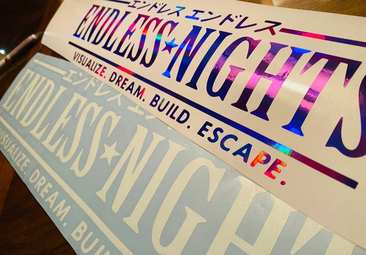 Endless Nights Vinyl Car Sticker (All Colours & Sizes)