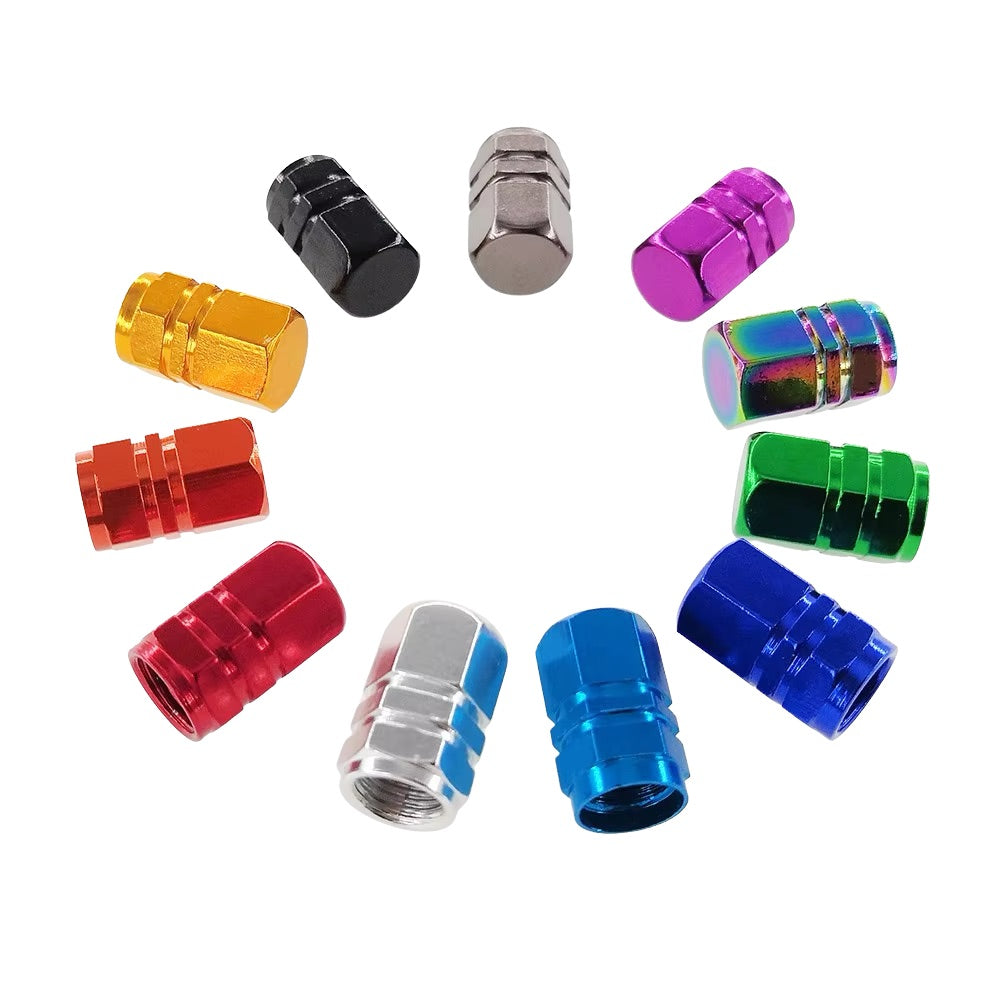 Set of 4 Hex Standard Tyre Valve Caps
