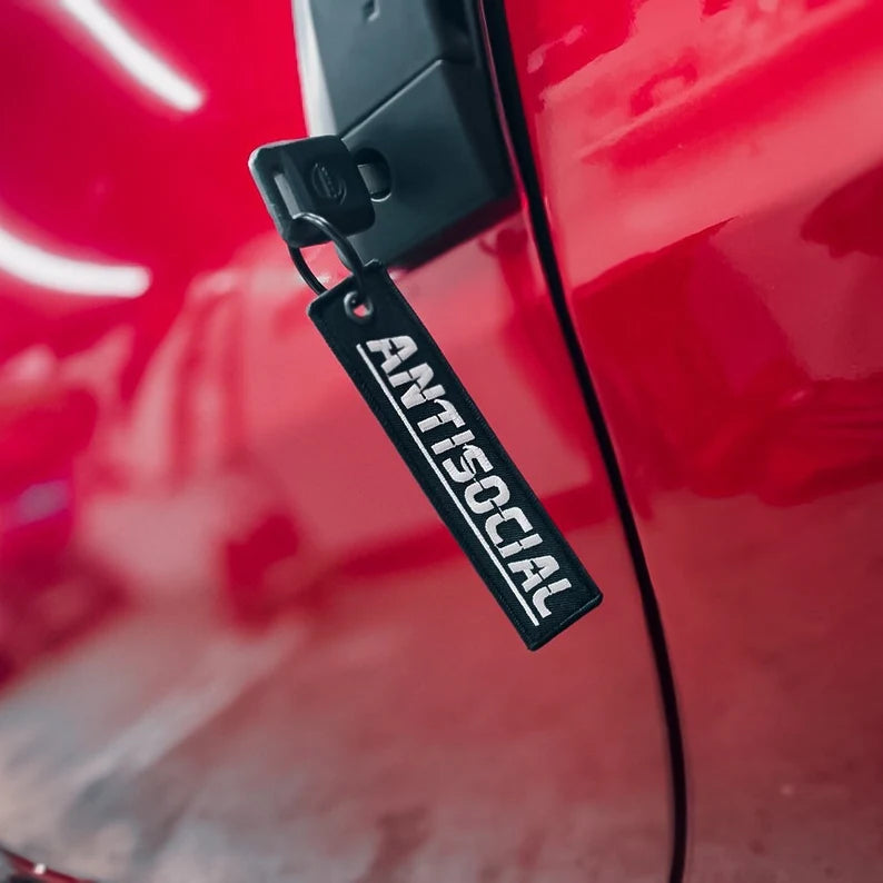 Antisocial Car Keyring Jet tag