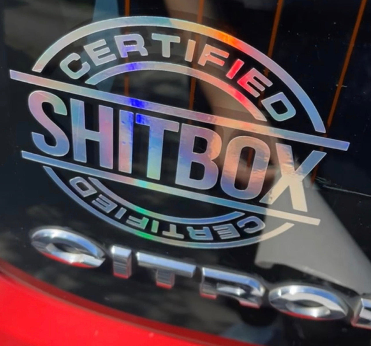 Certified Shitbox Vinyl Car Sticker (All Colours & Sizes)