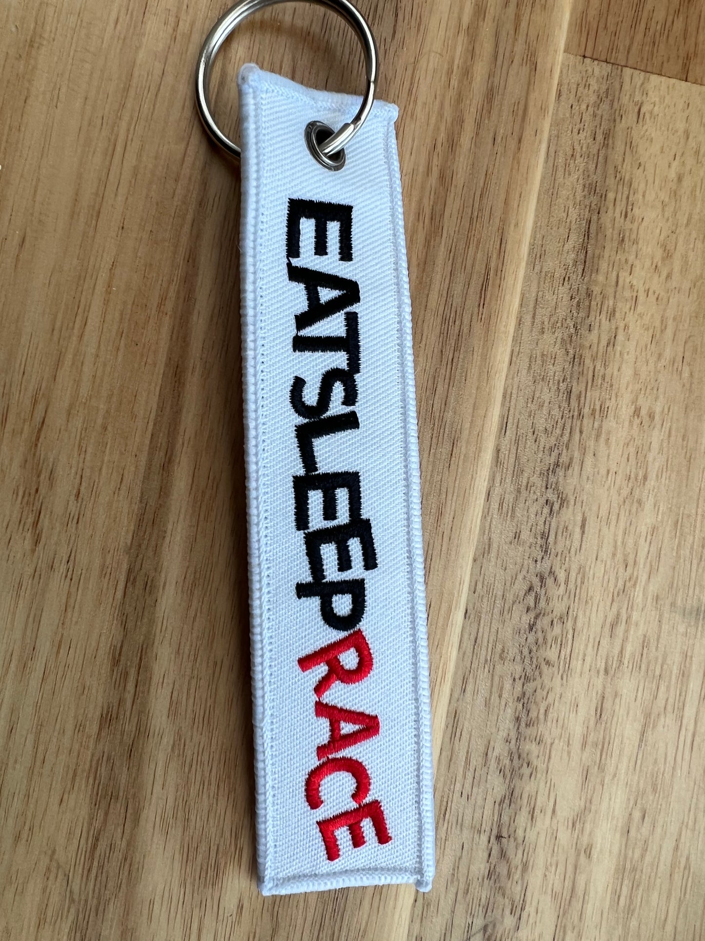 Eat Sleep Race Car Keyring Jet tag