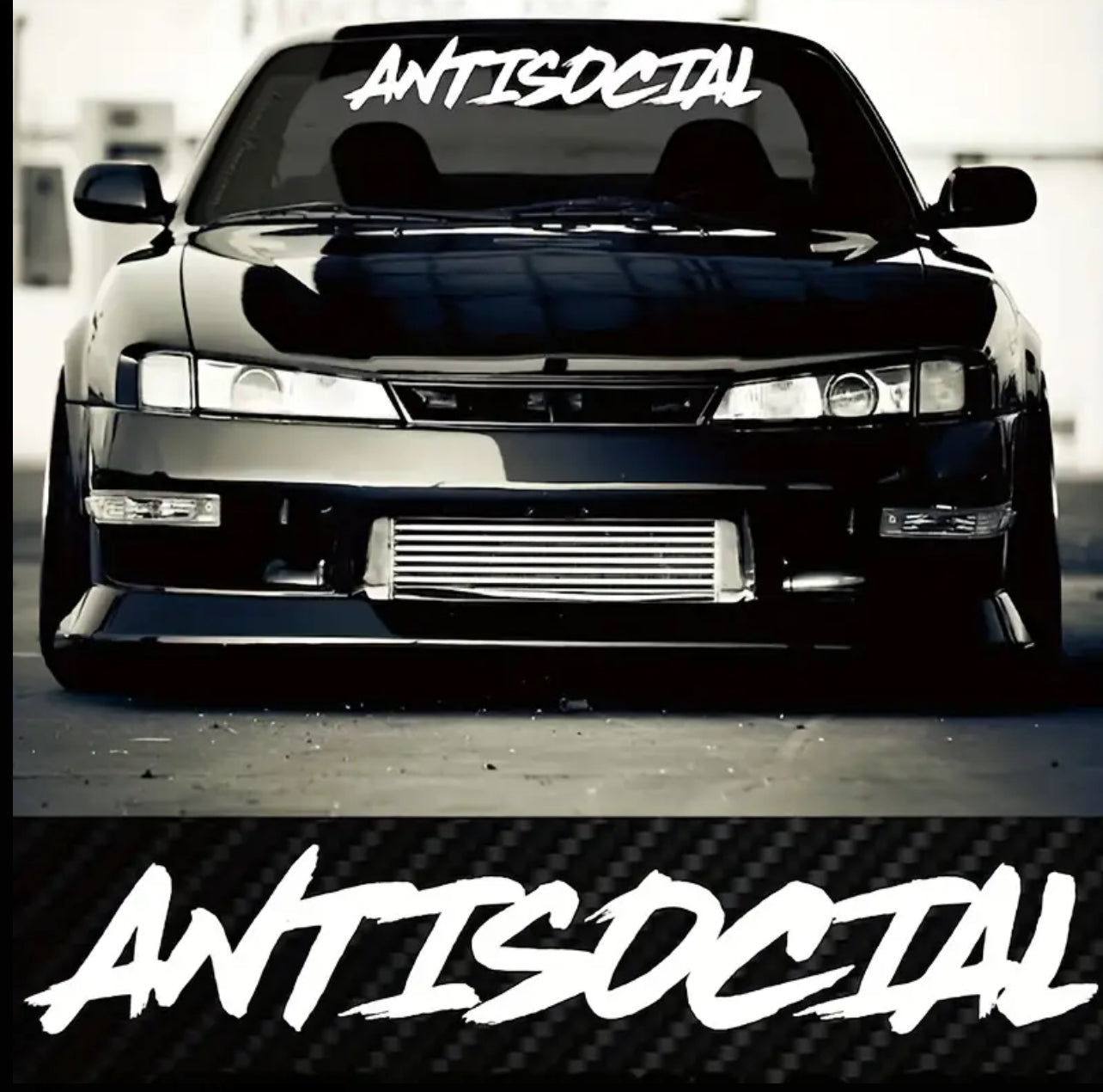 Anti Social Vinyl Car Sticker (All Colours & Sizes)