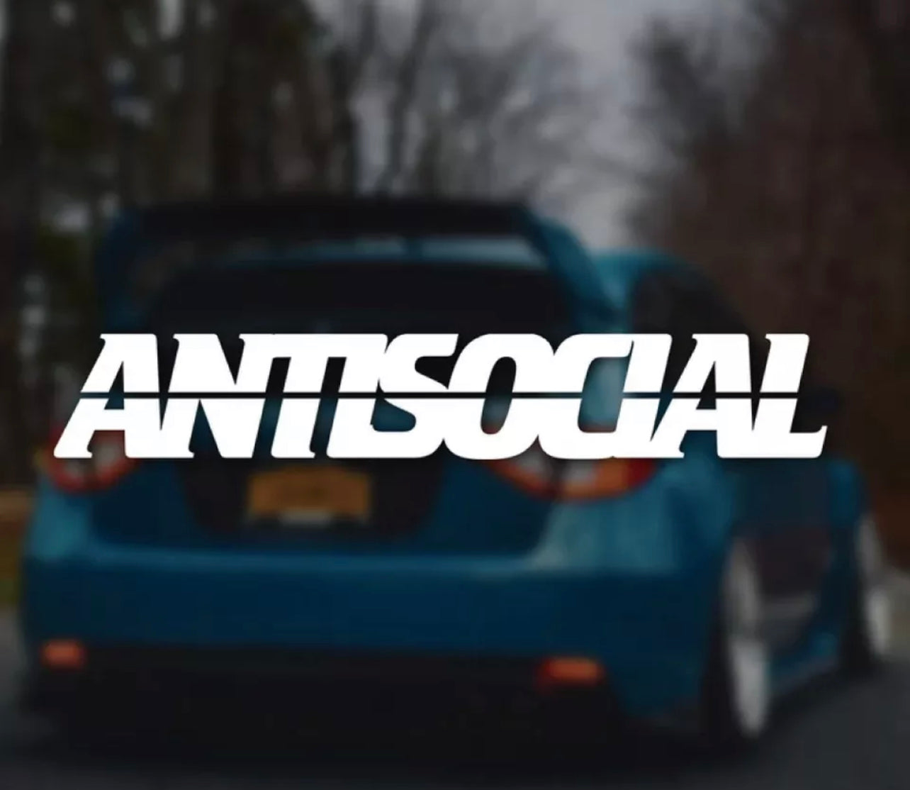 Antisocial Vinyl Car Sticker (All Colours & Sizes)