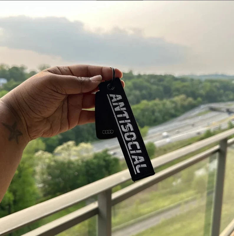 Antisocial Car Keyring Jet tag
