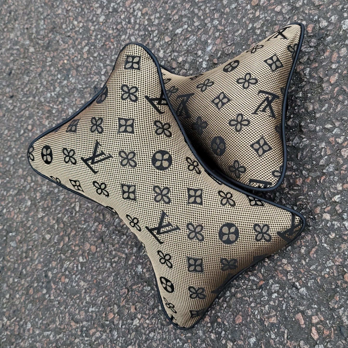 LV Style Headrest Car Pillows x2