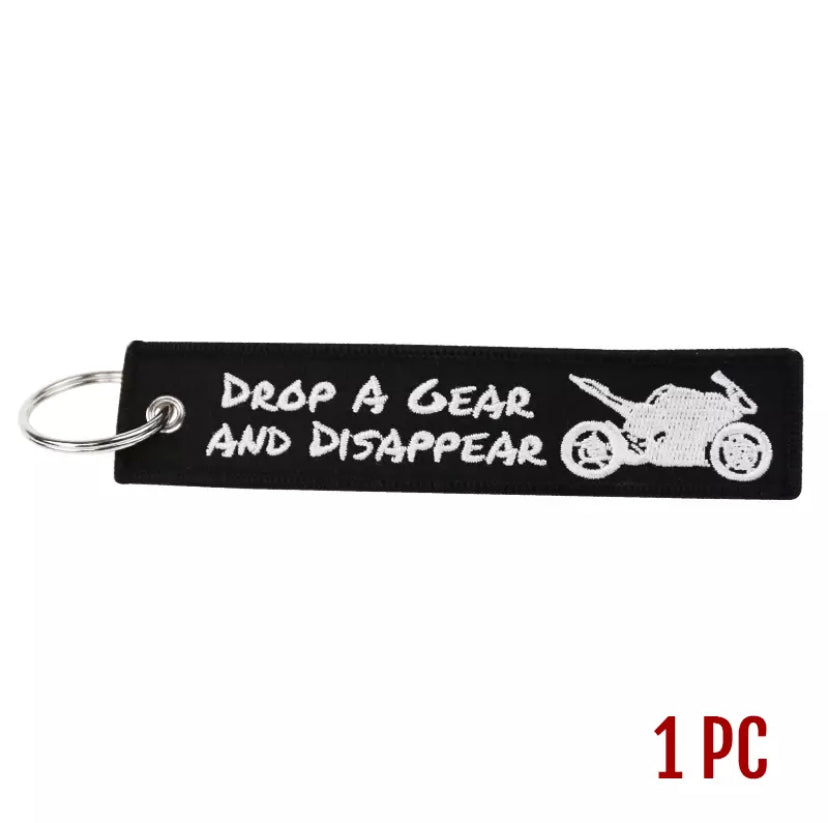 Drop A Gear And Disappear Car Keyring Jet tag