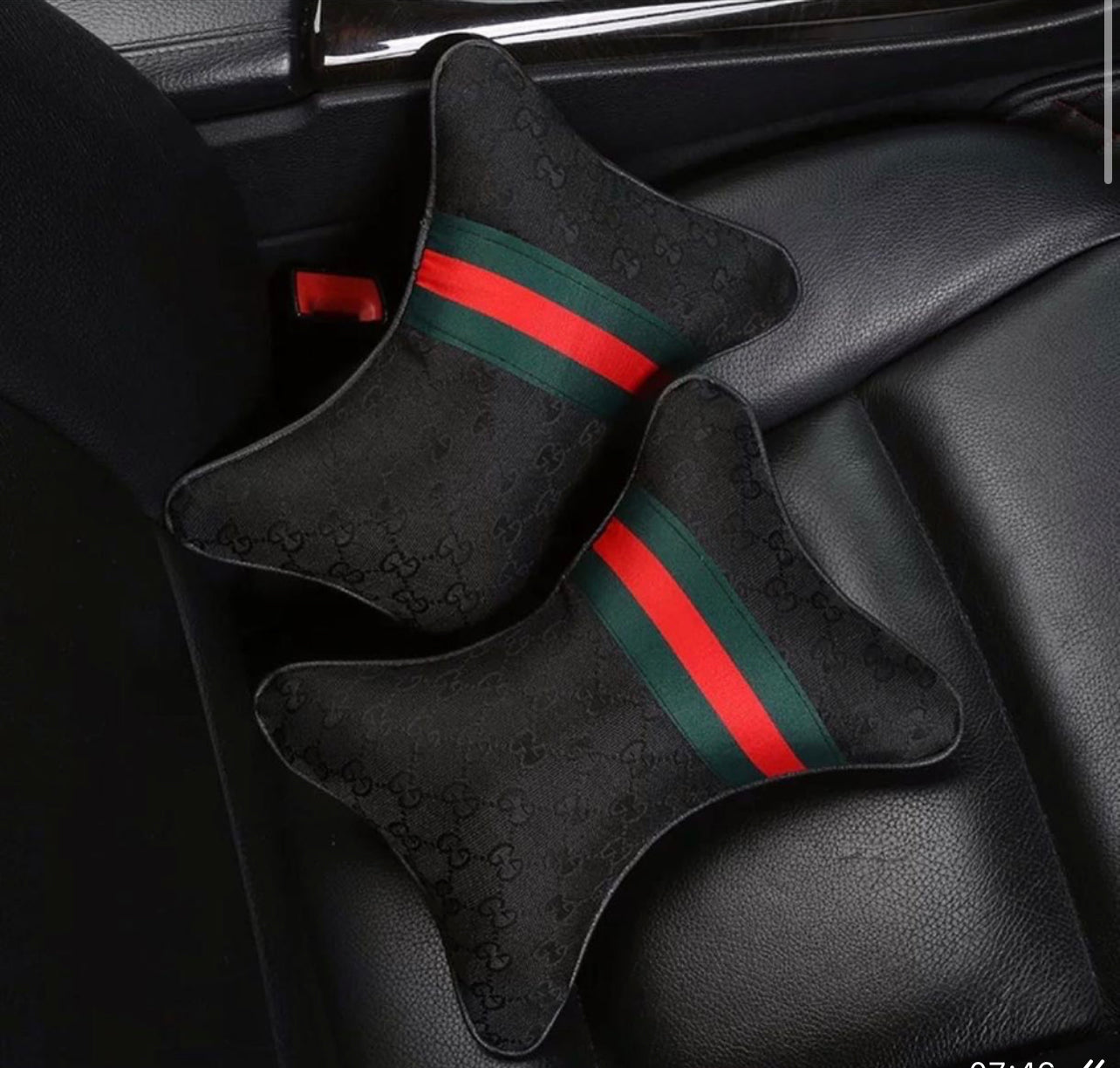 Gucci Style Headrest Car Pillows x2