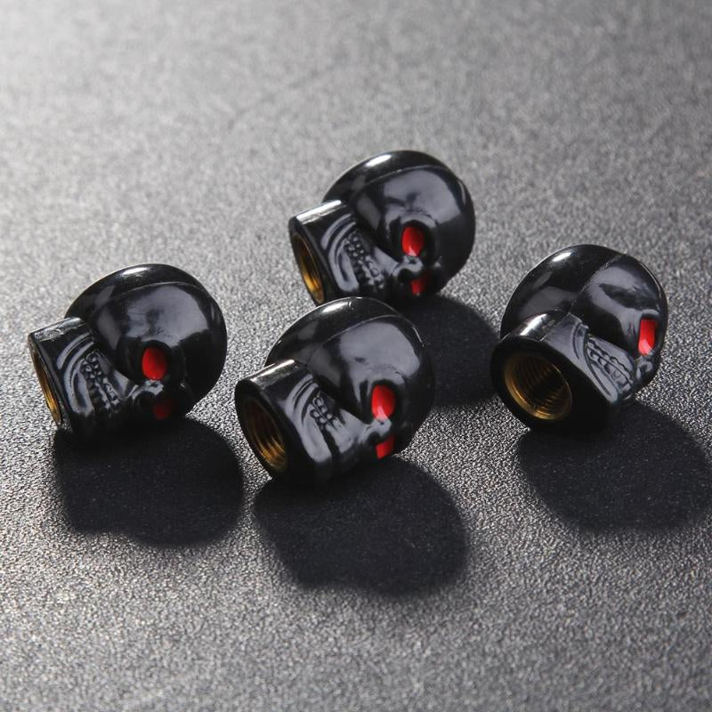 Set of 4 Skull Tyre Valve Caps