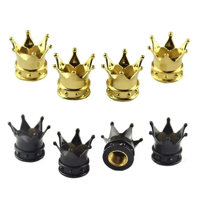 Set of 4 Crown Tyre Valve Caps