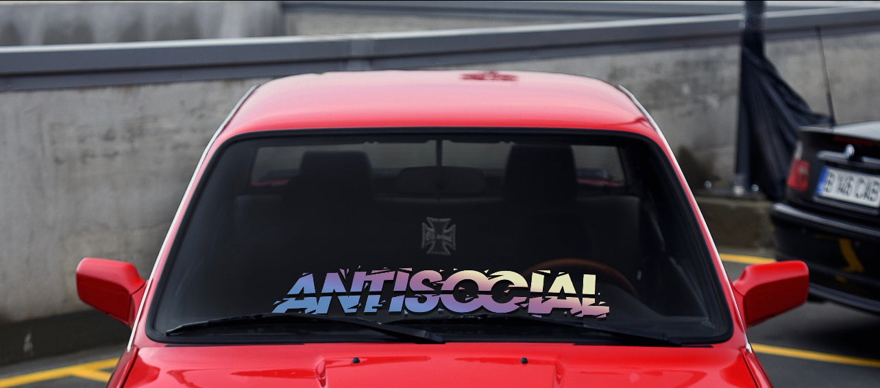 Antisocial Vinyl Car Sticker (All Colours & Sizes)