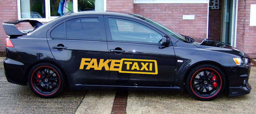 Fake Taxi Vinyl Car Sticker (All Colours & Sizes)