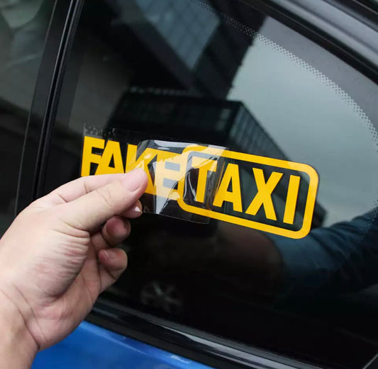 Fake Taxi Vinyl Car Sticker (All Colours & Sizes)