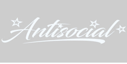 Anti Social Vinyl Car Sticker (All Colours & Sizes)