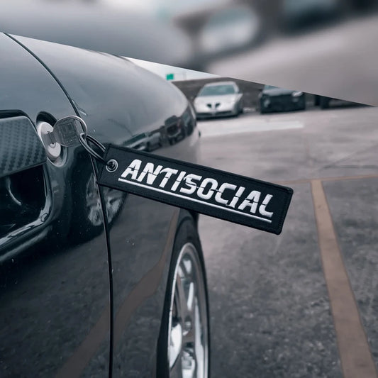 Antisocial Car Keyring Jet tag