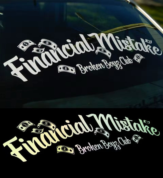 Financial Mistake Vinyl Car Sticker (All Colours & Sizes)