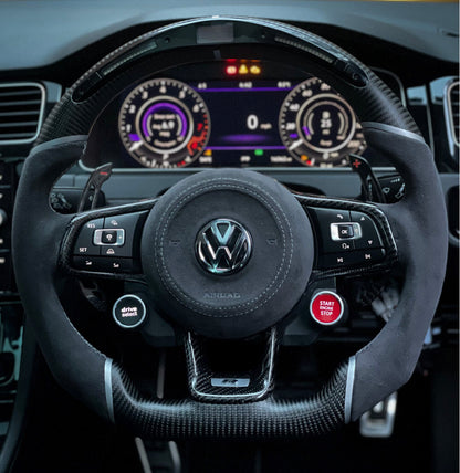 Volkswagen Golf MK7 / MK7.5 GTI / R LED Display Carbon Fibre Steering Wheel (LED CUSTOM / 2013 - 2020 Models)