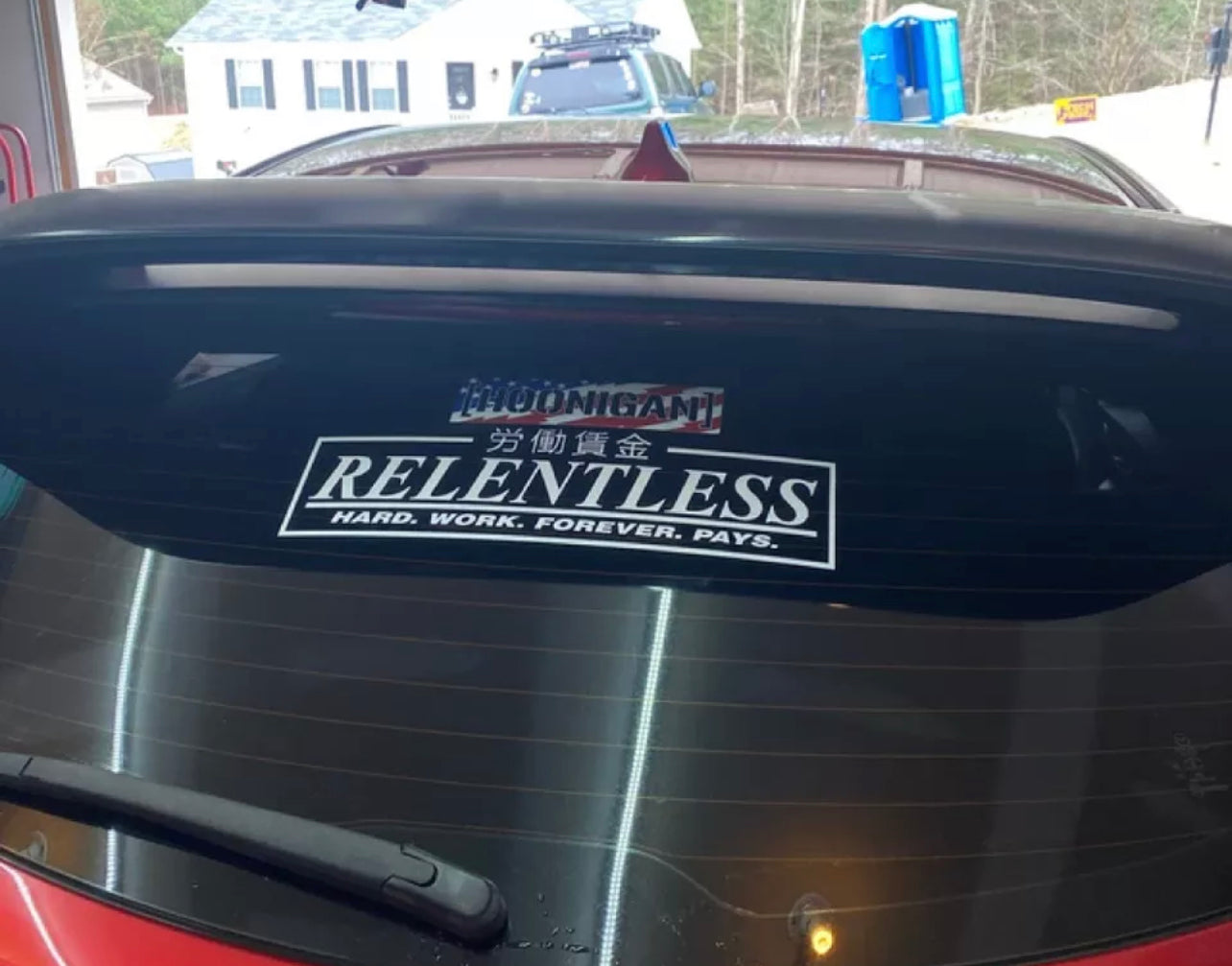 Relentless JDM Vinyl Car Sticker (All Colours & Sizes)