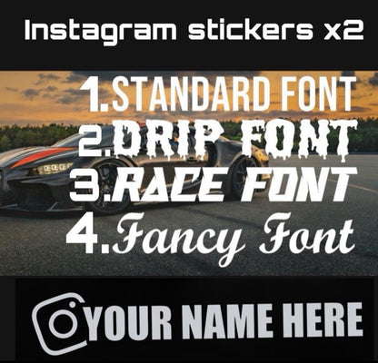 Instagram Stickers x2 Car Sticker (All Colours & Sizes)