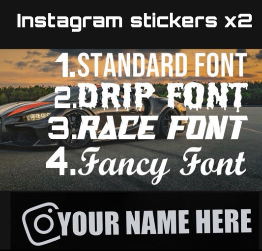 Instagram Stickers x2 Car Sticker (All Colours & Sizes)