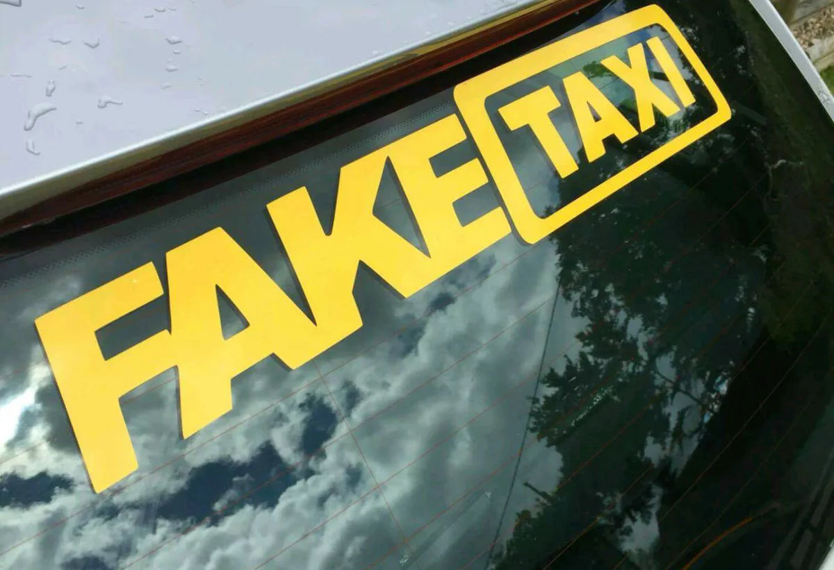 Fake Taxi Vinyl Car Sticker (All Colours & Sizes)