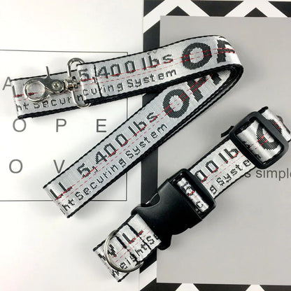 Off-White Dog Collar & Lead Set