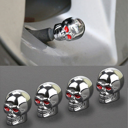 Set of 4 Skull Tyre Valve Caps