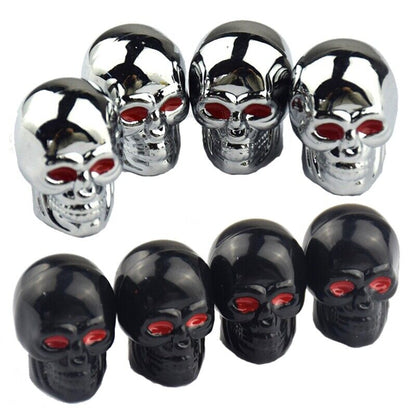 Set of 4 Skull Tyre Valve Caps